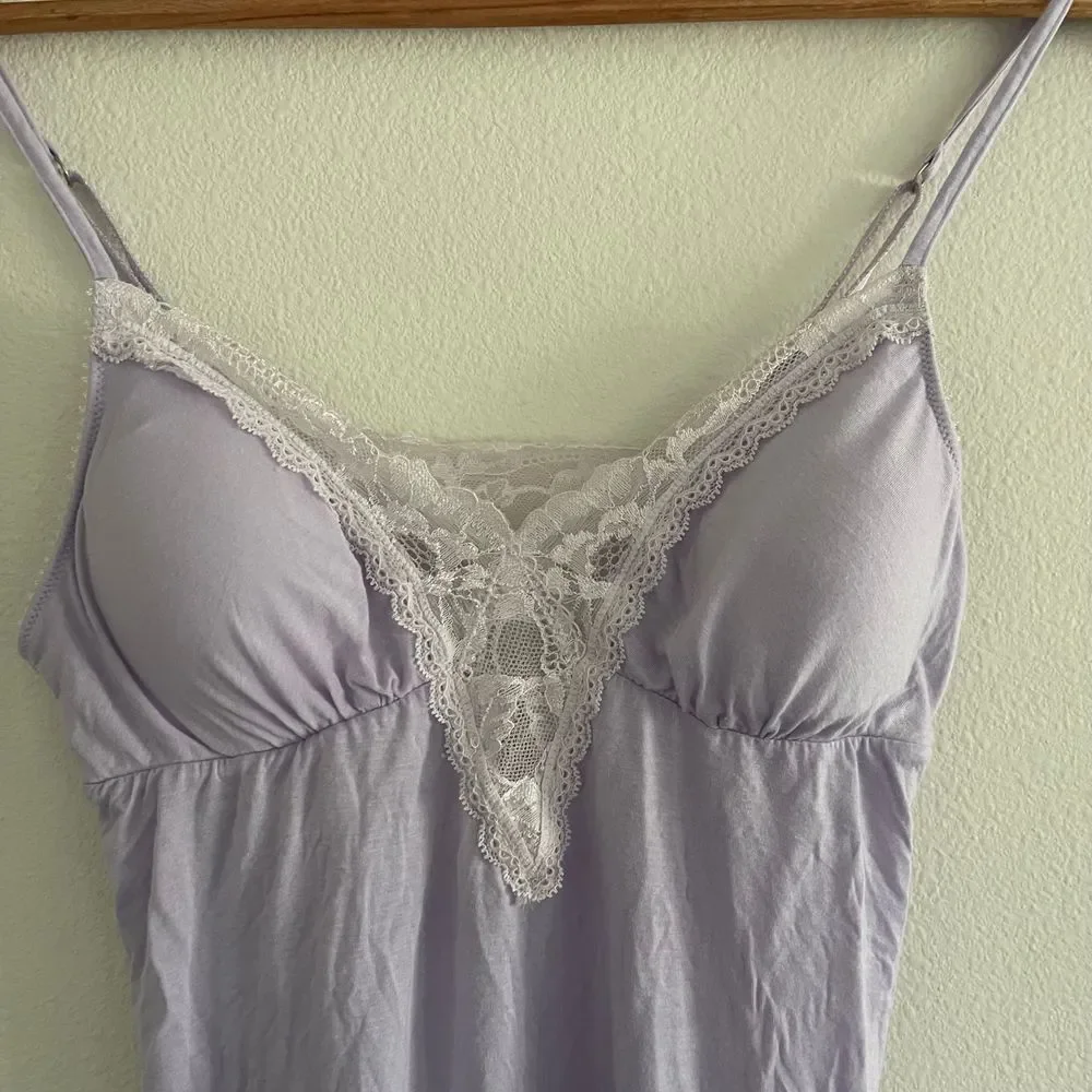 Victoria's Secret Purple Lace‎ Modal Nightgown Slip Dress Size Small - Picture 7 of 14